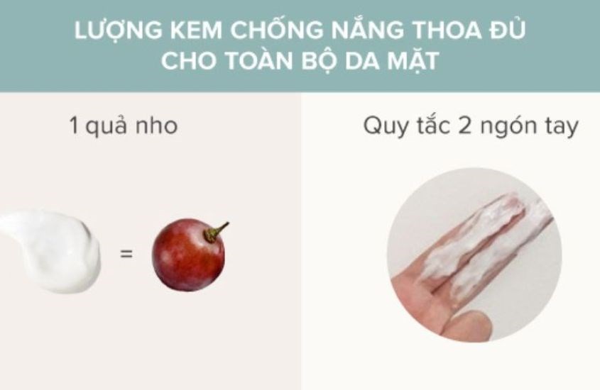 Thoa lượng kem chống nắng vừa đủ để đem lại hiệu quả tốt nhất