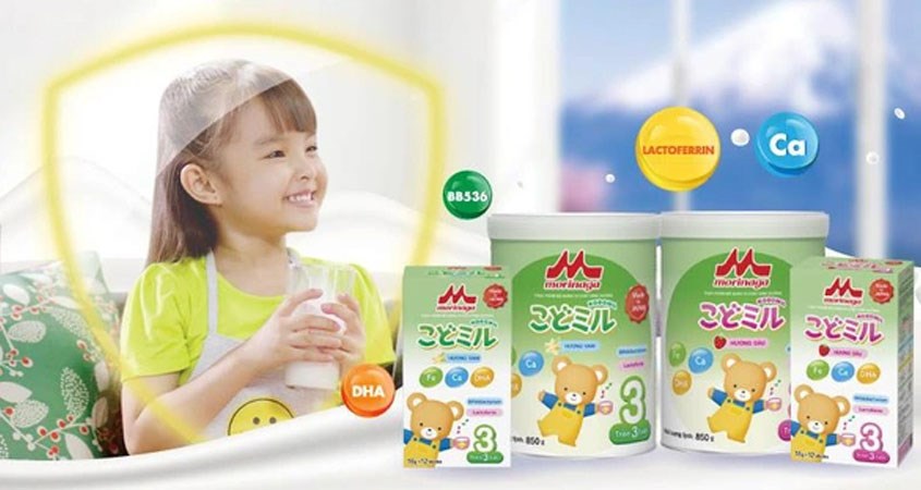 Sữa bột Morinaga Kodomil số 3 hương dâu 850g (trên 3 tuổi)