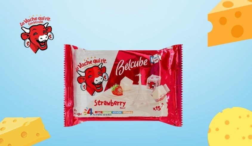 Phô mai Con Bò Cười BelCube vị dâu 78g 4 viên/gói