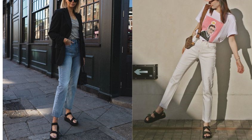 Phối sandal với quần jeans