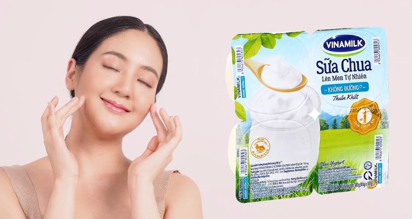 Lốc 4 hộp sữa chua không đường Vinamilk vị vani 100g