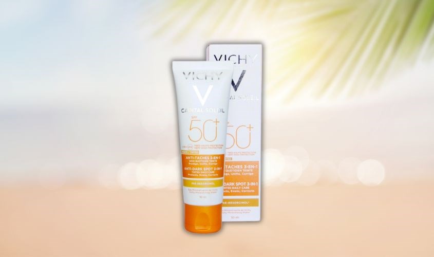 Kem chống nắng dưỡng da 3 trong 1 có màu Vichy Capital Soleil SPF 50+ PA++++ 50 ml Kem chống nắng dưỡng da 3 trong 1 có màu Vichy Capital Soleil SPF 50+ PA++++ 50 ml