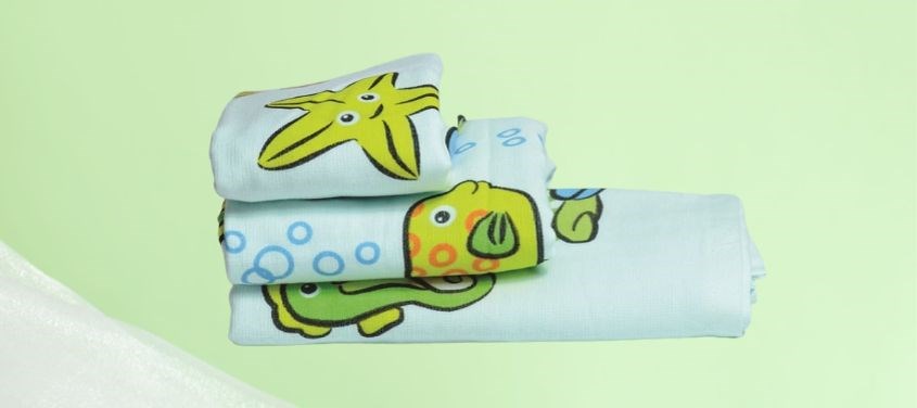 Khăn mặt cotton 2 lớp Mollis FM5A 40x80 cm - Màu xanh