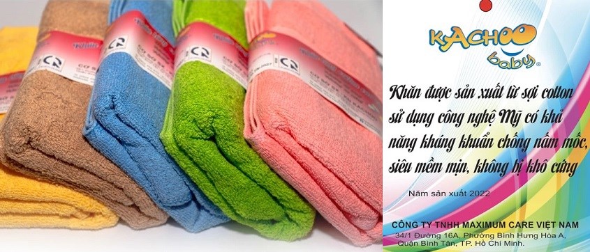 Khăn gội cotton KACHOOBABY 35x80 cm - Màu ngẫu nhiên