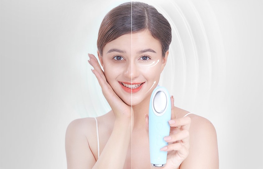 Máy rửa mặt và đẩy tinh chất Dr.Glatt Dua Fit Pro (Màu xanh)