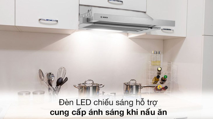 Máy hút mùi âm tủ Bosch DFT63AC50 trang bị đèn LED chiếu sáng, giúp bạn dễ dàng quan sát khu vực bếp nấu Máy hút mùi âm tủ Bosch DFT63AC50 trang bị đèn LED chiếu sáng, giúp bạn dễ dàng quan sát khu vực bếp nấu