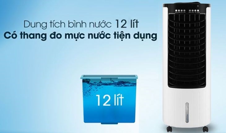 Dung tích bình nước 12 lít, có thang đo mực nước tiện dụng