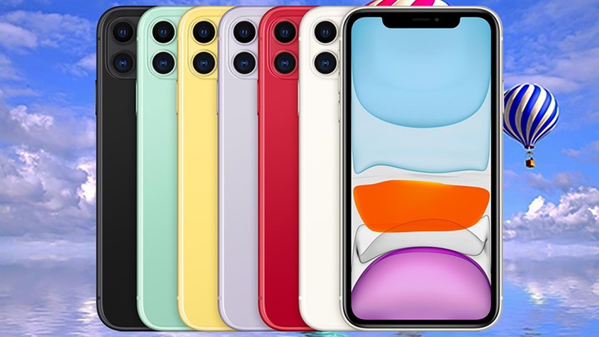 iPhone 11 sở hữu bảng màu trẻ trung, phong phú, bao gồm: xanh lá, đỏ, vàng, trắng, đen và tím