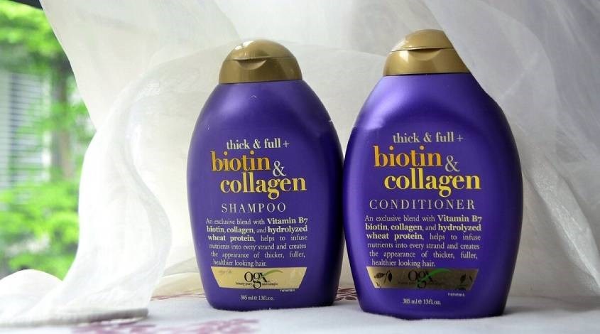 Dầu xả OGX Thick Full Biotin Collagen dung tích 385ml.