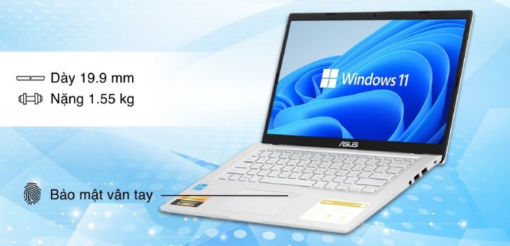 Laptop Asus Vivobook X415EA i3 1115G4/8GB/256GB/Win11 thiết kế mỏng nhẹ, phù hợp bán hàng online