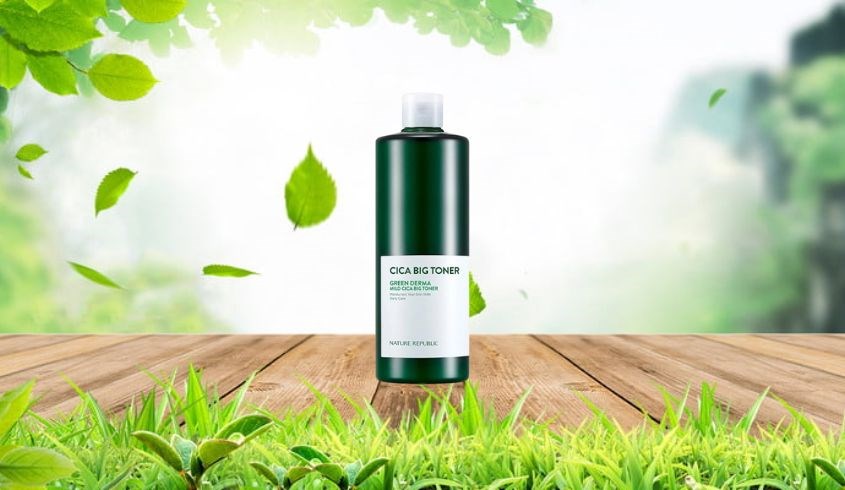 Toner cấp ẩm làm dịu da Nature Republic Green Derma Mild Cica chiết xuất Rau Má và Keo Ong 500 ml