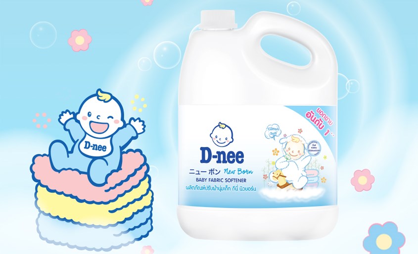 Nước giặt cho bé D-nee Lovely Sky xanh hương ổi can 3 lít