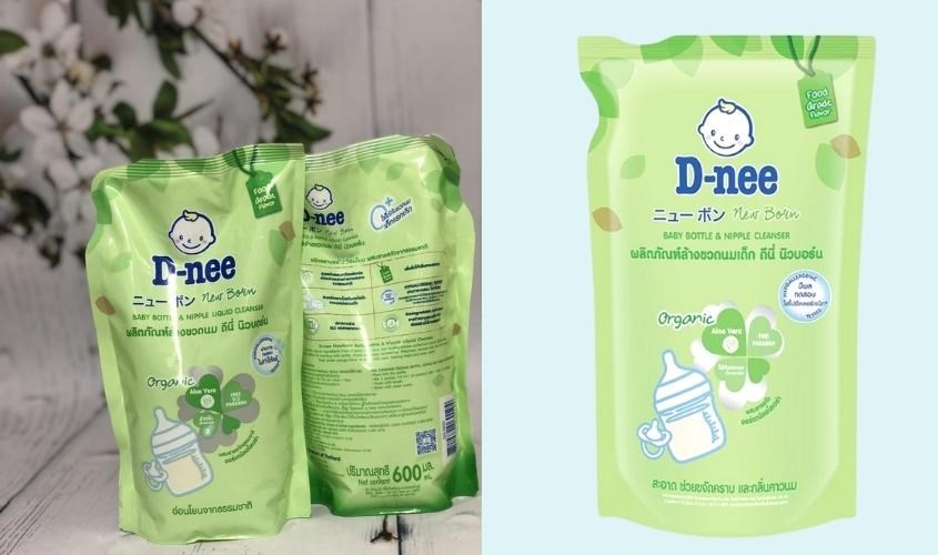 Sử dụng nước rửa bình sữa D-nee túi 600 ml để vệ sinh các vật dụng