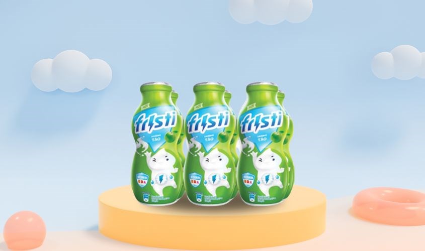 Lốc 6 chai sữa chua uống tiệt trùng Fristi vị táo 80 ml (từ 1 tuổi)