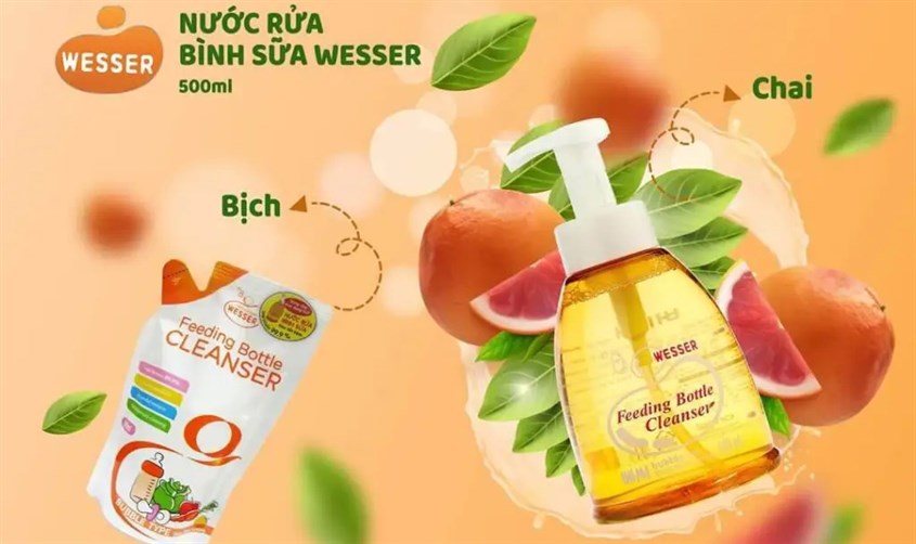 Nước rửa bình sữa Wesser chai 500 ml