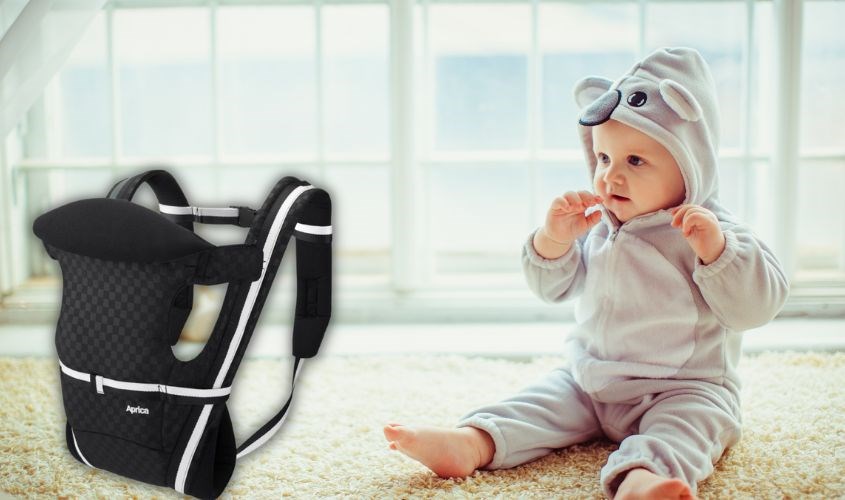 Địu em bé Aprica Pitta màu đen cho bé dưới 36 tháng