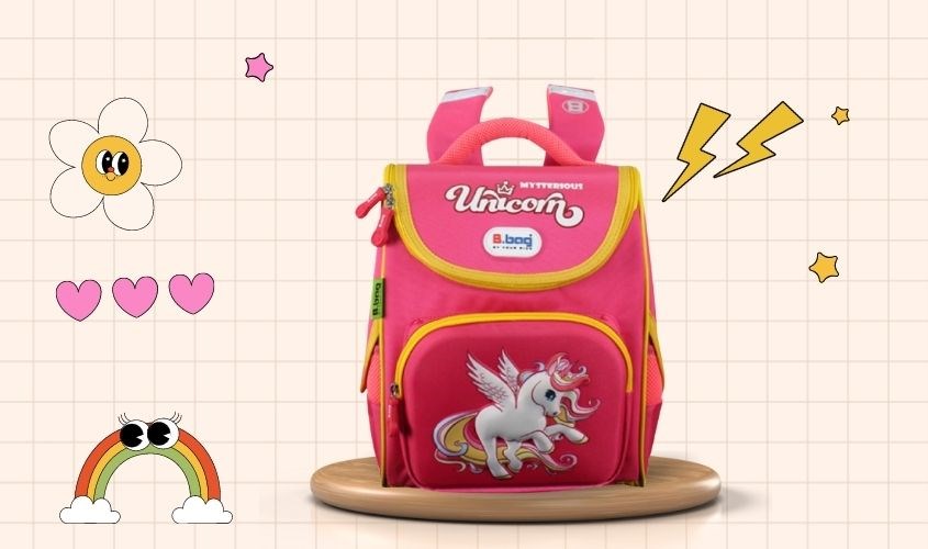 Balo chống gù B.Bag Genius Box F2-Unicorn B-12-106 hồng