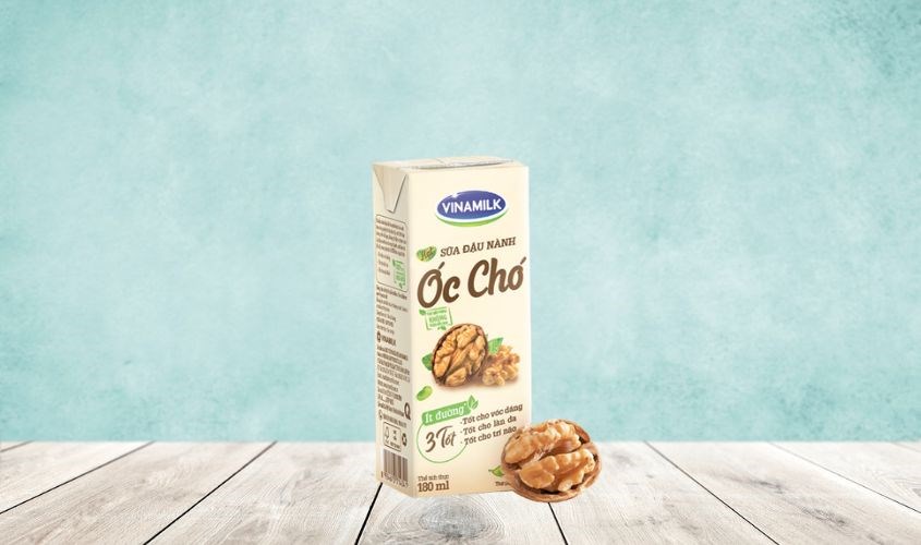 Lốc 4 hộp sữa đậu nành hạt óc chó Vinamilk 180 ml 