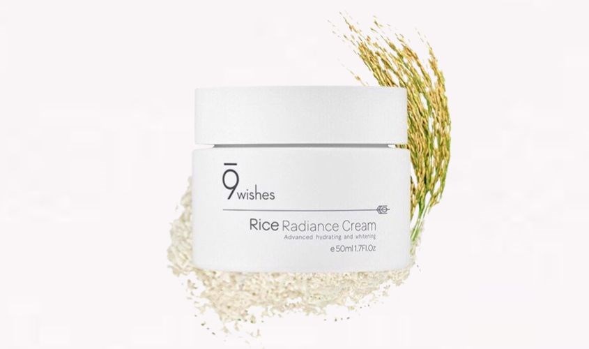 Thành phần của kem dưỡng ẩm 9Wishes chủ yếu từ gạo