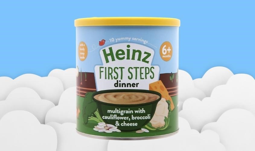 Bột ăn dặm Heinz súp lơ, bông cải và phô mai lon 200g (từ 6 tháng)