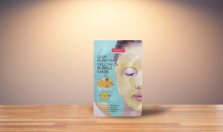 Mặt nạ sủi bọt tinh chất Nghệ dưỡng ẩm, thải độc, mờ thâm sẹo Purederm 25g 