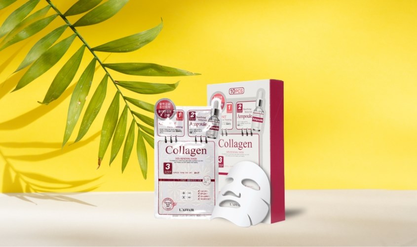 Mặt nạ giấy 3 bước Collagen ngăn ngừa lão hóa da Rainbow L