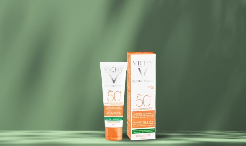 Kem chống nắng dưỡng da 3 trong 1 có màu Vichy Capital Soleil SPF 50+ PA++++ 50 ml