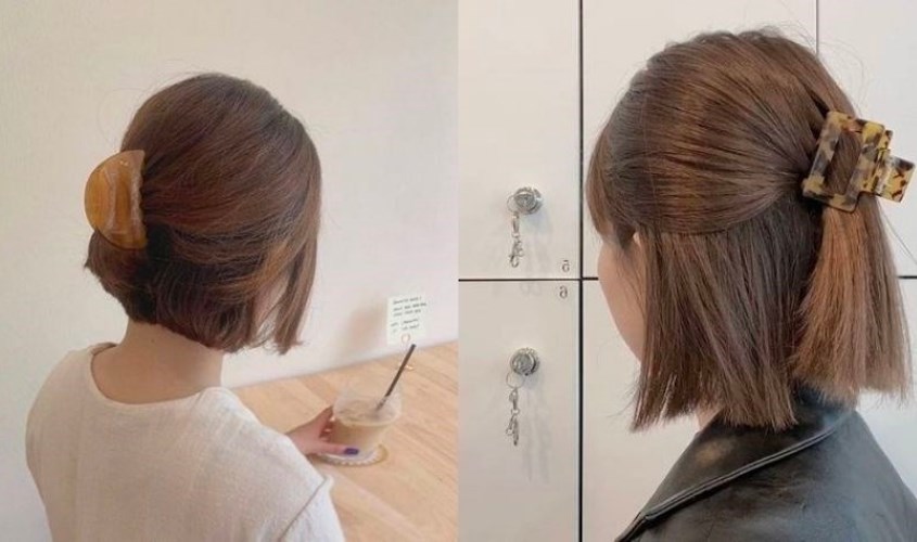 Kẹp tóc nửa đầu rất phù hợp dành cho các bạn tóc ngắn 
