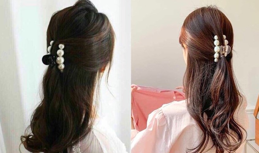 Kẹp tóc buộc một nửa cho tóc dài