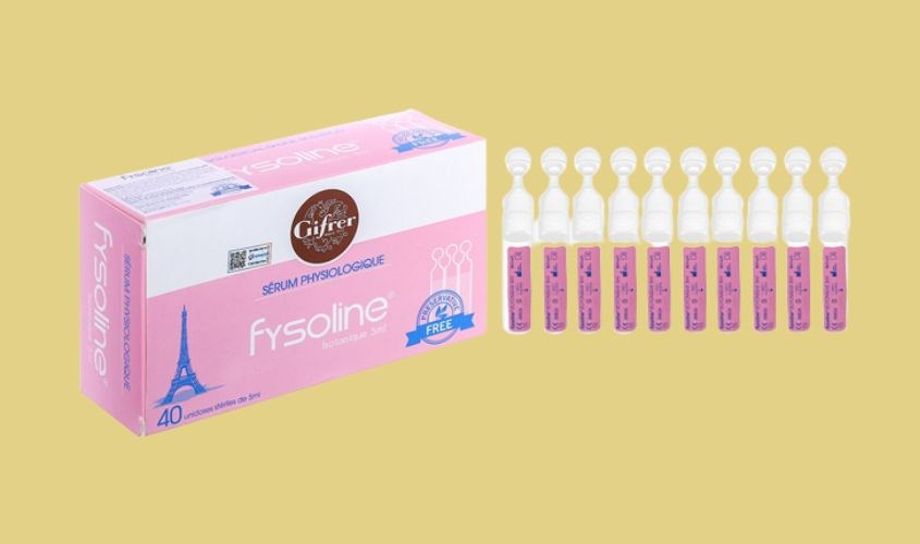 Nước muối sinh lý vệ sinh mắt mũi Fysoline 5 ml (hộp 40 ống)