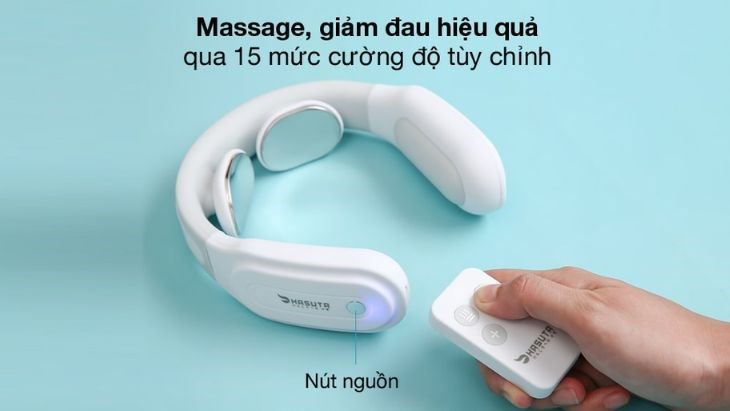 Máy massage cổ, vai, gáy HASUTA HMN-160 (Màu trắng) hoạt động mạnh mẽ và an toàn với công suất 5W