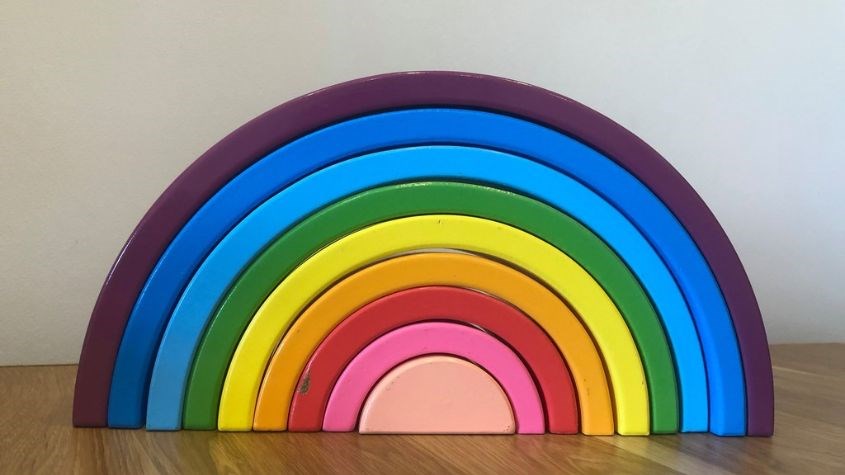 Đồ chơi bộ khối xếp gỗ cầu vồng Đồ chơi bộ khối xếp gỗ cầu vồng