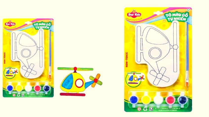 Bộ đồ chơi tô gỗ máy bay trực thăng STAR KIDS K-213 Bộ đồ chơi tô gỗ máy bay trực thăng STAR KIDS K-213
