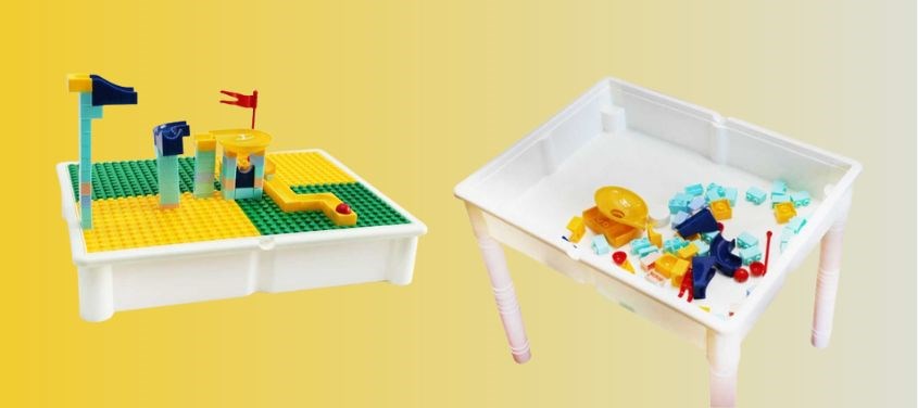 Bộ đồ chơi bàn học kèm xếp khối VBCare VBC-916 Bộ đồ chơi bàn học kèm xếp khối VBCare VBC-916