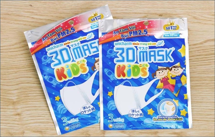 Túi 5 cái khẩu trang các loại Unicharm 3D Mask Kids