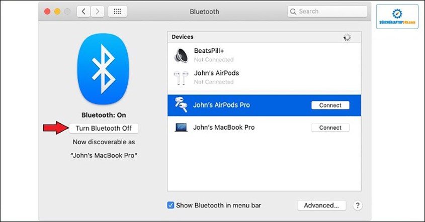 Kết nối AirPods với Mac OS Siera