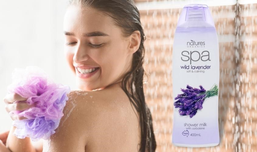 Sữa tắm Spa Wild Lavender hương lavender 400 ml có nguồn gốc thực vật 