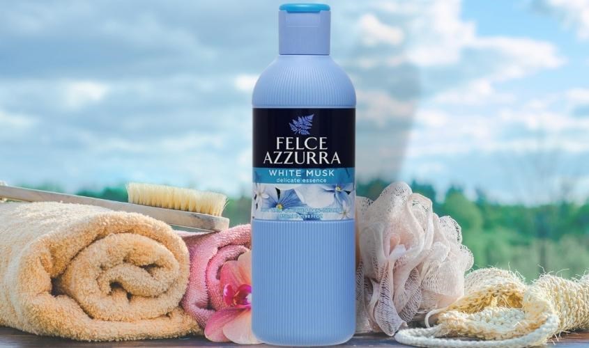 Sữa tắm hương nước hoa Felce Azzurra xạ hương trắng 650 ml giúp da mềm mại, mịn màng