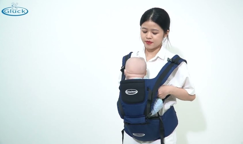 Địu em bé 8 tư thế Gluck Baby GP709 - Màu xanh navy (3 - 25 tháng)