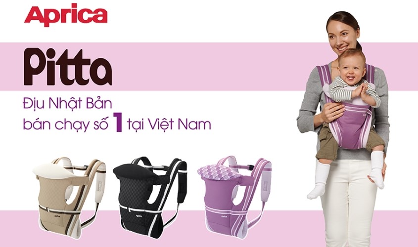 Địu em bé 4 tư thế Aprica Pitta - Màu đen (0 - 3 tuổi)