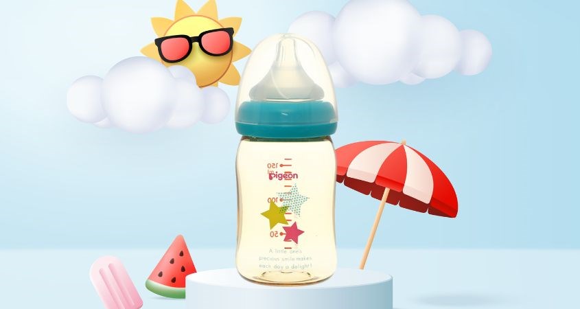 Bình sữa nhựa PPSU Pigeon Plus 160ml - ngôi sao