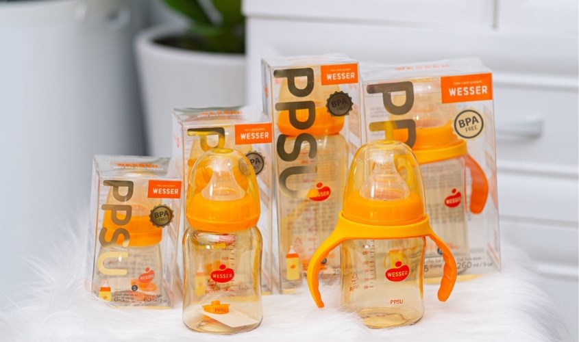 Bình sữa nhựa PPSU Wesser TBSWPP180 cổ rộng 180 ml (0 - 3 tháng)