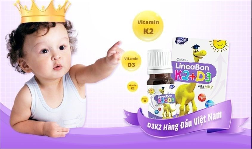 Siro LineaBon K2+D3 hỗ trợ trẻ hấp thu canxi 10 ml (từ 0 tháng)