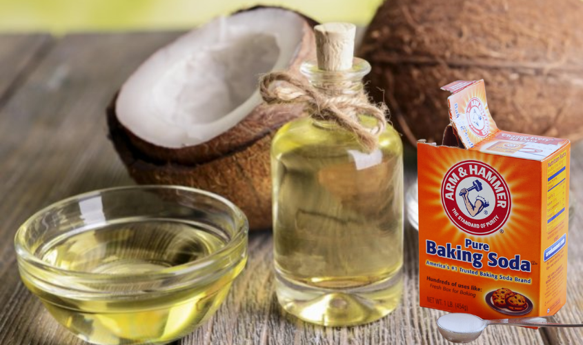 Kết hợp dầu dừa và baking soda