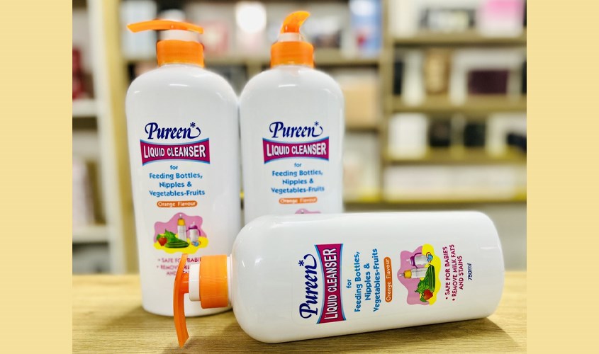 Nước rửa bình sữa Pureen hương cam chai 750 ml