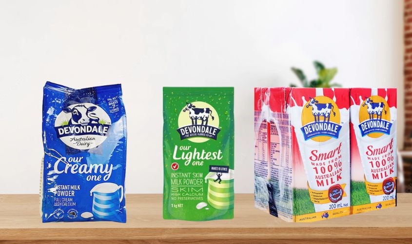 Sữa bột nguyên kem Devondale có 3 loại chính