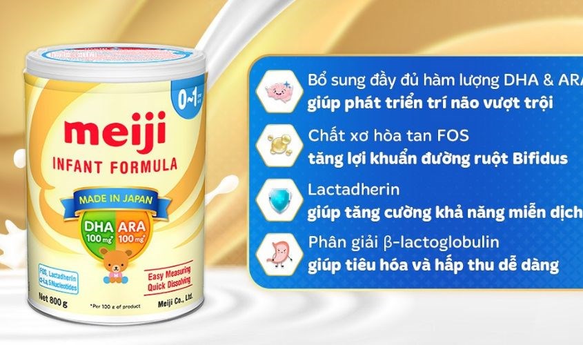 Sữa bột Meiji Infant Formula 800g (0 - 12 tháng)