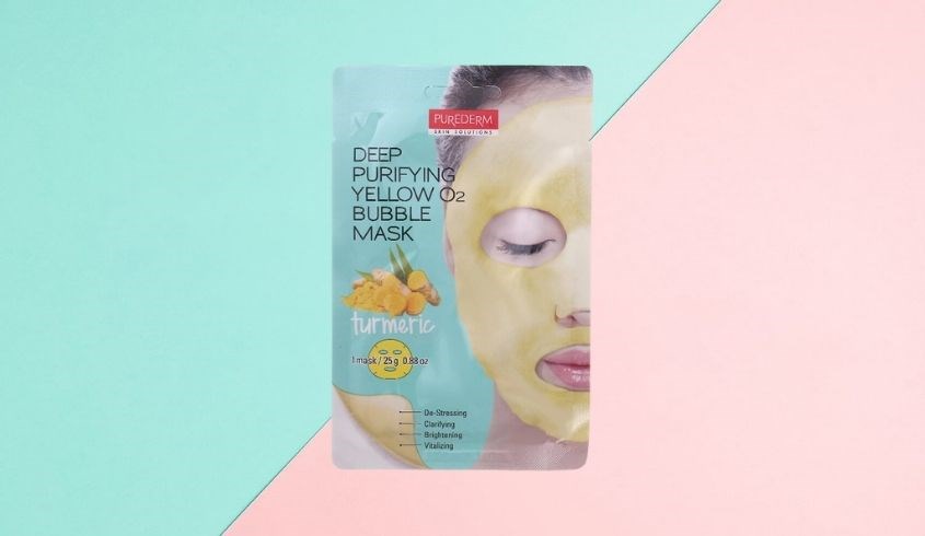 Mặt nạ sủi bọt tinh chất Nghệ dưỡng ẩm, thải độc, mờ thâm sẹo Purederm 25g