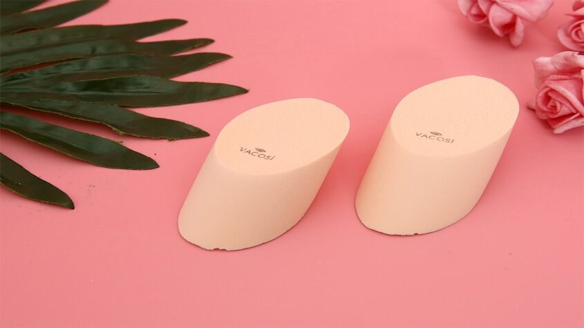 Bộ 2 bông phấn ướt elip Vacosi hình trụ vát