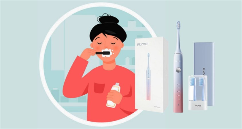 Bàn chải điện Flyco FT7105VN (Tặng kèm 2 đầu bàn chải)